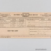 Ontario Monthly Milk and Cream Report