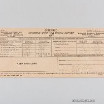 Ontario Monthly Milk and Cream Report