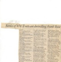 Military: Ranks of WWII Vets are Dwindling, part 1