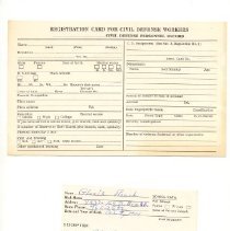 Military: Registration Card for Civil Defense Workers, part 1