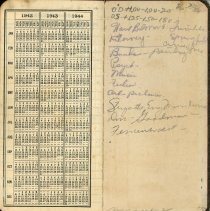 Bruce daily planner back page, 1942-1943