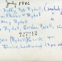 Photograph of Duffy and Rydell family July 1946