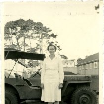 Helen Wersebe in WWII Nurses Uniform - front