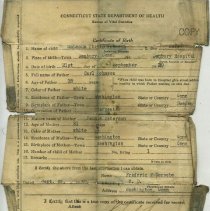 Birth Certificate from Wallet of Malcolm Johnson
