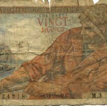 20 Frank Note from Malcolm Johnson's Wallet