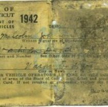 1942 Driver's License from Malcolm Johnson's Wallet