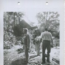 1955 photograph of flood damages and people