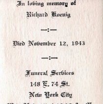 Richard Koenig Death Announcement