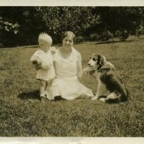 Woman with Child and Dog