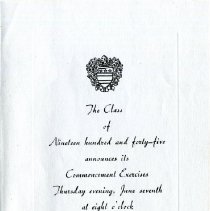 1945 Graduation Announcement