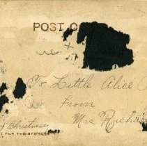 Ye Faire Queene Postcard - back