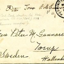 Letter from Carl Isak Gunnarson to Peter Gunnarson