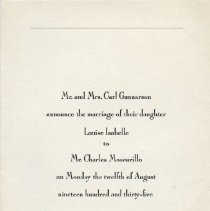 Louise Gunnarson and Charles Moscarillo's Wedding Announcement