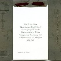 Invitation to Washington High School 1925 Commencement