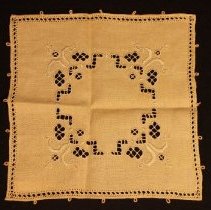 White handkerchief with white embroidery