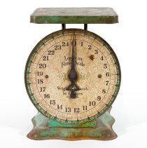 Green Metal Balance Scale - Front
