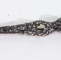 Button hook with silver handle - Silver handle