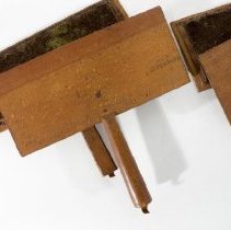 Three pair of carding combs -  A. Top, detail