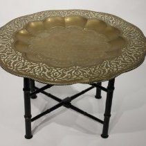 Brass tray table - Top with legs