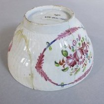 Tea Service Pieces -  Bowl, bottom/side showing damage