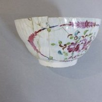 Tea Service Pieces -  Bowl, side showing cracks, breaks