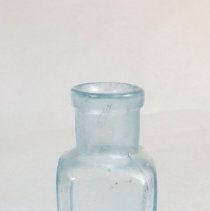 Clear Blue Glass Bottle - Side