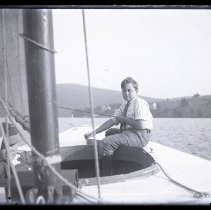 Boy on a Sailboat on Lake Waramaug
