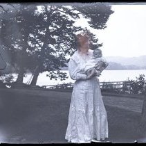 Lady Holding Baby at Lake Waramaug