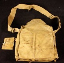 Andrus WWI gas mask in haversack - rear view