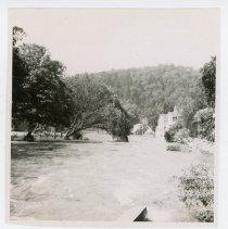 Shepaug River from Green Hill Rd. Bridge after Flood of 1955 - front