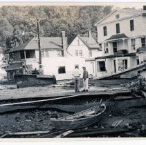 Washington Depot from the Green Hill Rd. Bridge after Flood of 1955