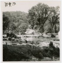 Shepaug River from School Street after the Flood of 1955