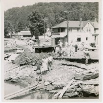 Washington Depot from the Green Hill Rd Bridge after the Flood of 1955