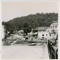 Washington Depot from Green Hill Rd. Bridge after the Flood of 1955 - front