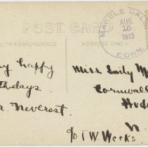 Postcard of St. Andrew's Church in Marbledale - back