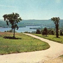 View from Tanner Hill overlooking Lake Waramaug in the Litchfield Hills, Connecticut, towns of New Preston and Warren.