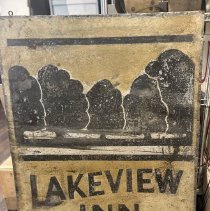 Metal Lakeview Inn sign located in Washington, Connecticut