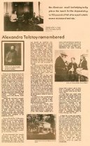 Alexandra Tolstoy remembered
