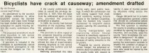 Bicyclists have crack at causeway; amendment drafted