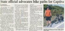 State official advocates bike paths for Captiva