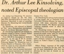 Dr. Arthur Lee Kinsolving, noted Episcopal theologian