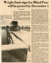 Weight limit sign for Blind Pass will be posted by December 1