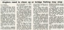 Anglers need to clean up or bridge fishing may stop