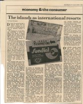 The islands as international resorts