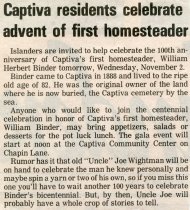 Captiva residents celebrate advent of first homesteader