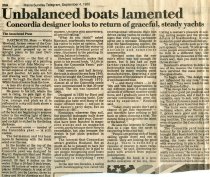 Unbalanced boats lamented