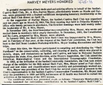 Harvey Meyers Honored