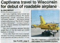 Captivans travel to Wisconsin for debut of roadable airplane