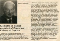 Kleinhans is elected president of Concerned Citizens of Captiva