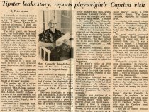 Tipster leaks story, reports playwright's Captiva visit